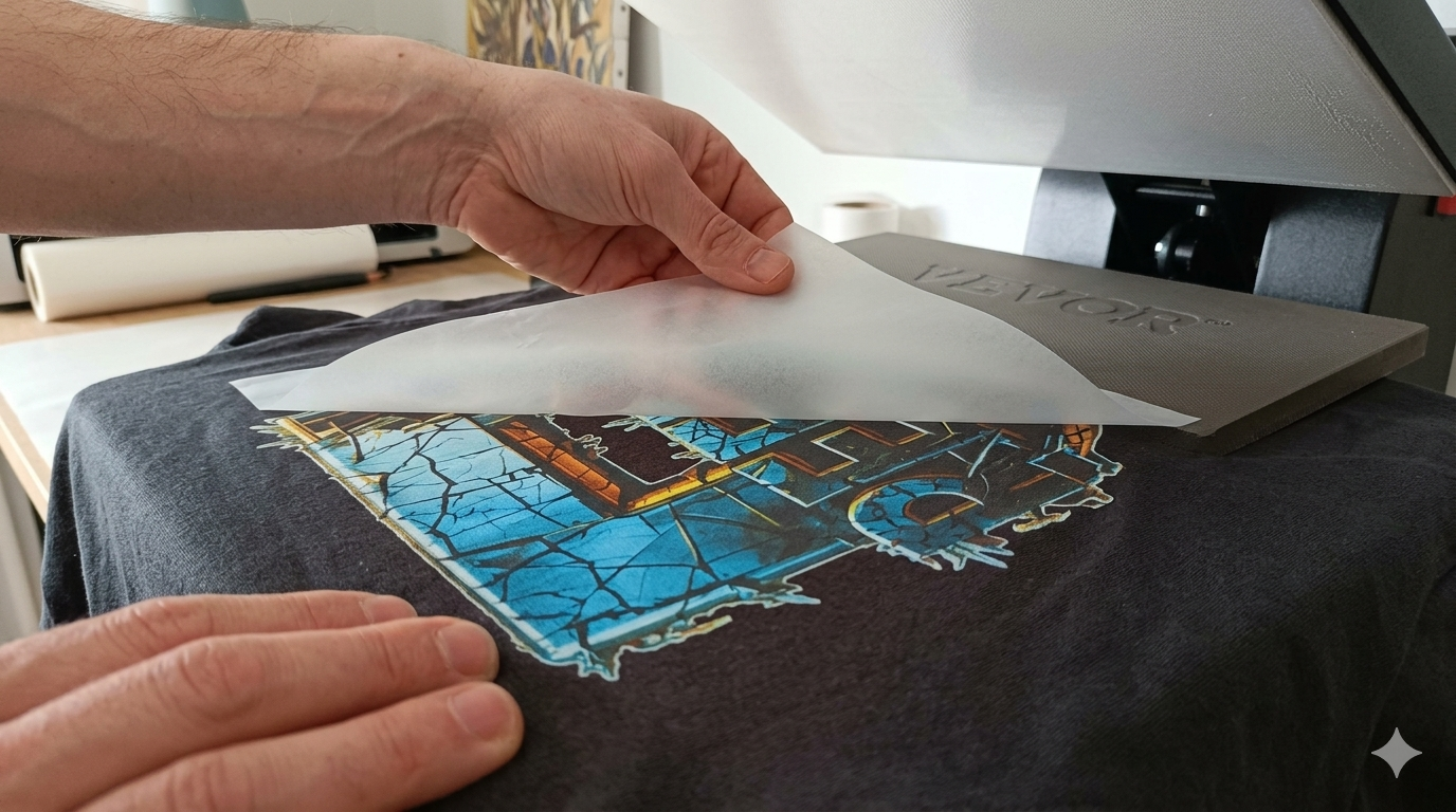 Pressage final du marquage textile