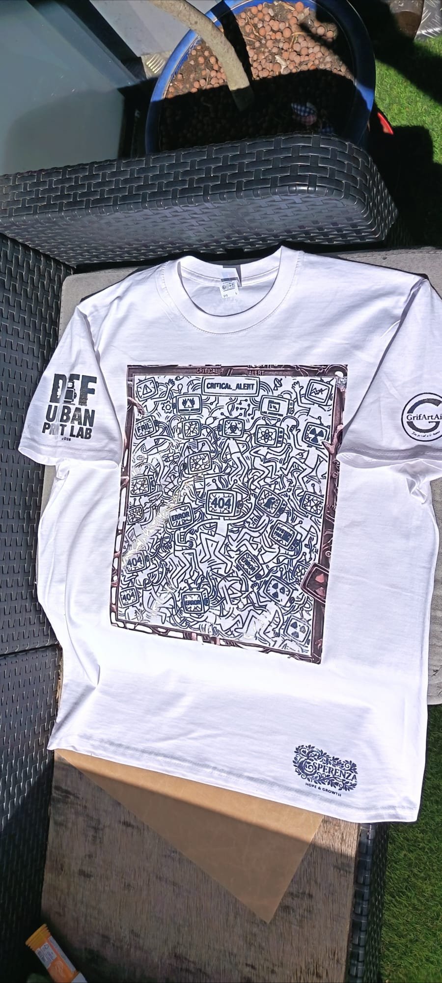 T-shirt effet métallique DTF